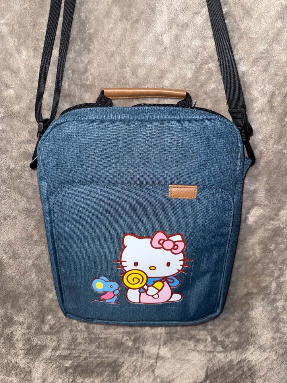 Sanrio Hello Kitty Denim-Look Crossbody Messenger Bag